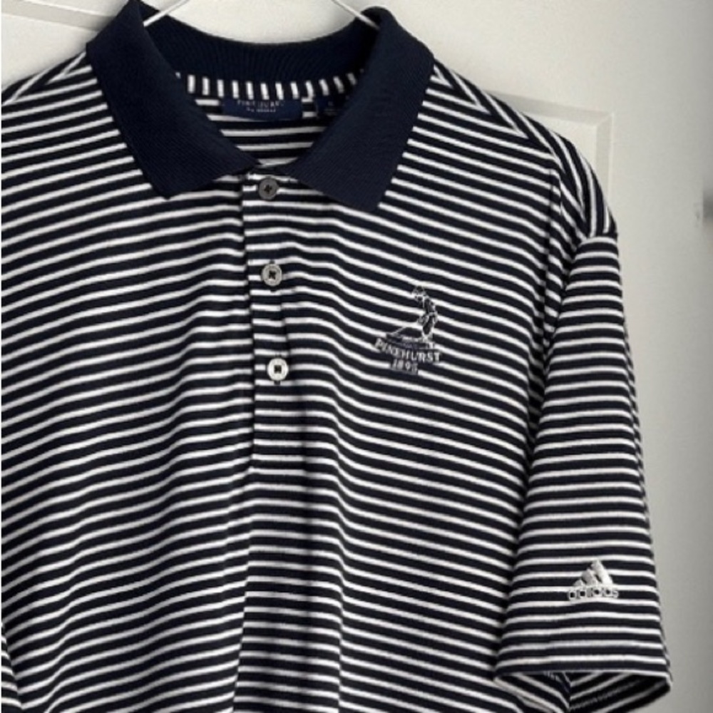 3 for $27! | PINEHURST by ADIDAS | Men’s Size L navy & white striped polo shirt